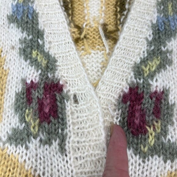 Vintage Cream and Gold Sweater Cardigan - Picture 8 of 9